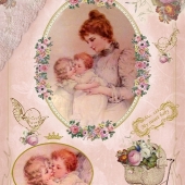 Переводная декупажная карта  Мамино счастье